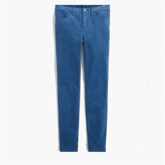 J Crew Factory Blue 9" Midrise Skinny Corduroy Pants Ankle Stretch Size 33 - Picture 1 of 11